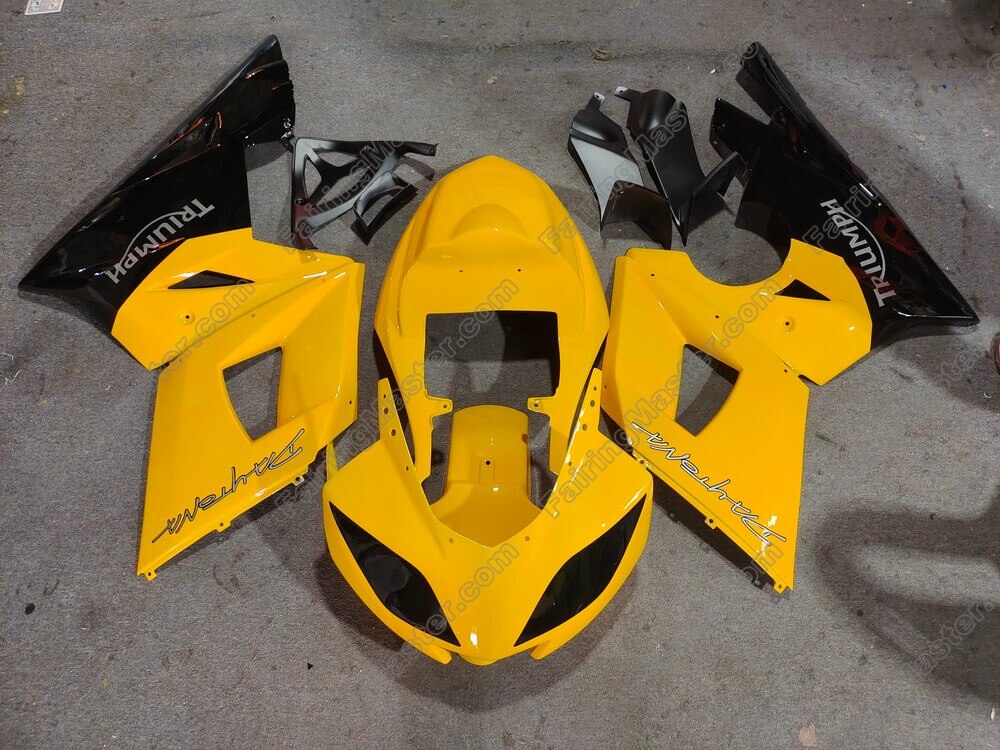 (image for) Handcrafted compression molding fairing kits fit for Triumph daytona 600 650 2003 - 2005 yellow black 115