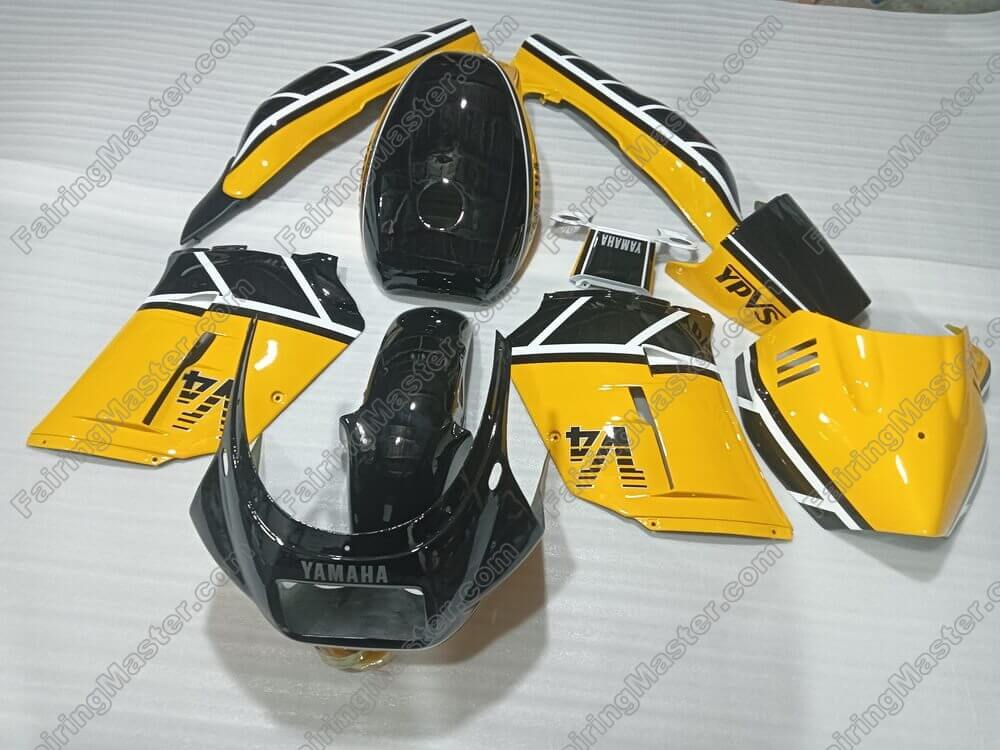 (image for) Handcrafted compression molding fairing kits fit for Yamaha RZV500 RD500 1985-1987 yellow black 105 - Click Image to Close
